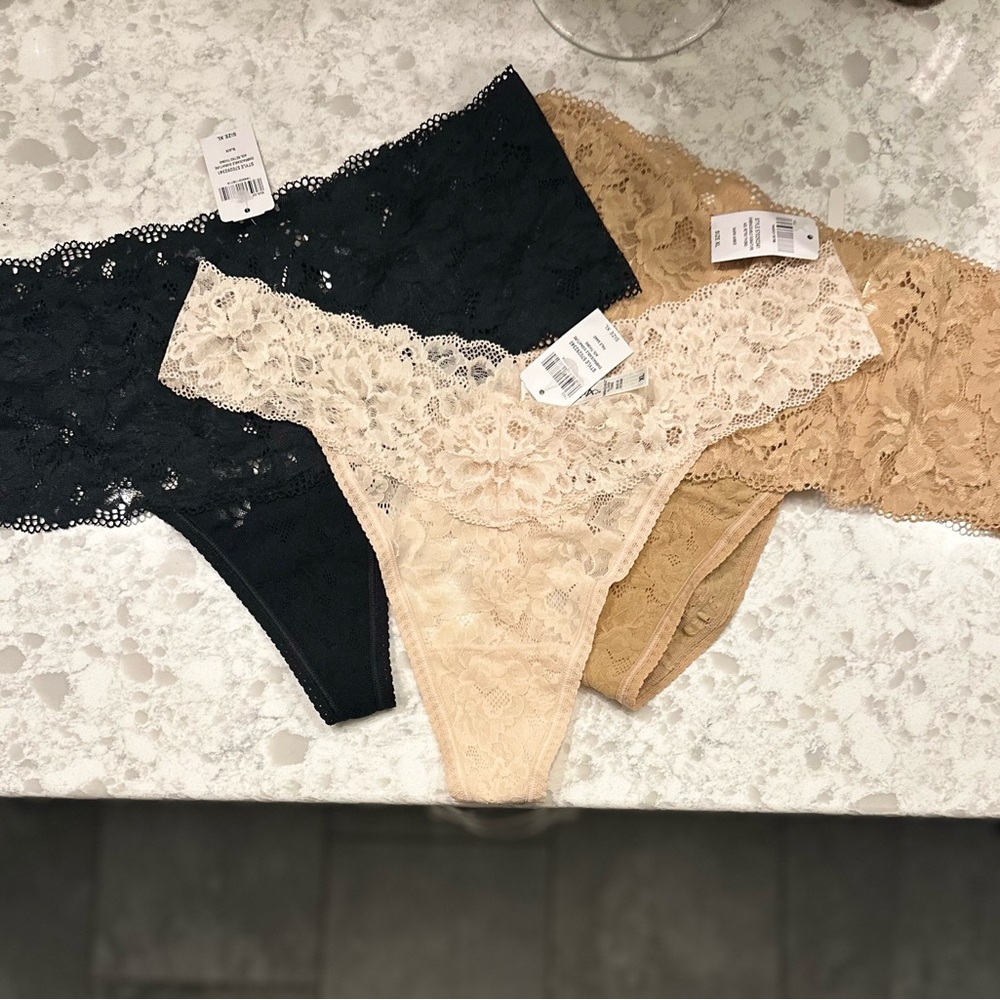 NWT Set of 3 Soma Embraceable Signature Retro Thongs Panties  size XL